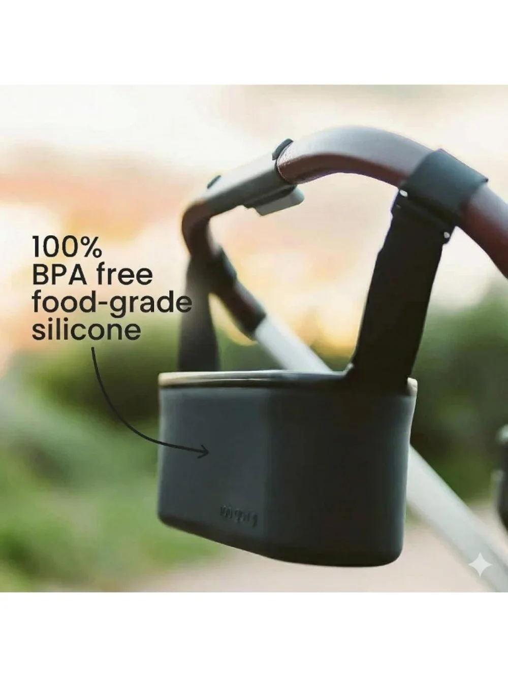 Waterproof Silicone Stroller Organizer with Cup Holders & Anti-Slip Straps